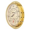 REOTEMP WTH6B Wall Thermometer Hygrometer, Analog, 5.75" Polished Metal Brass