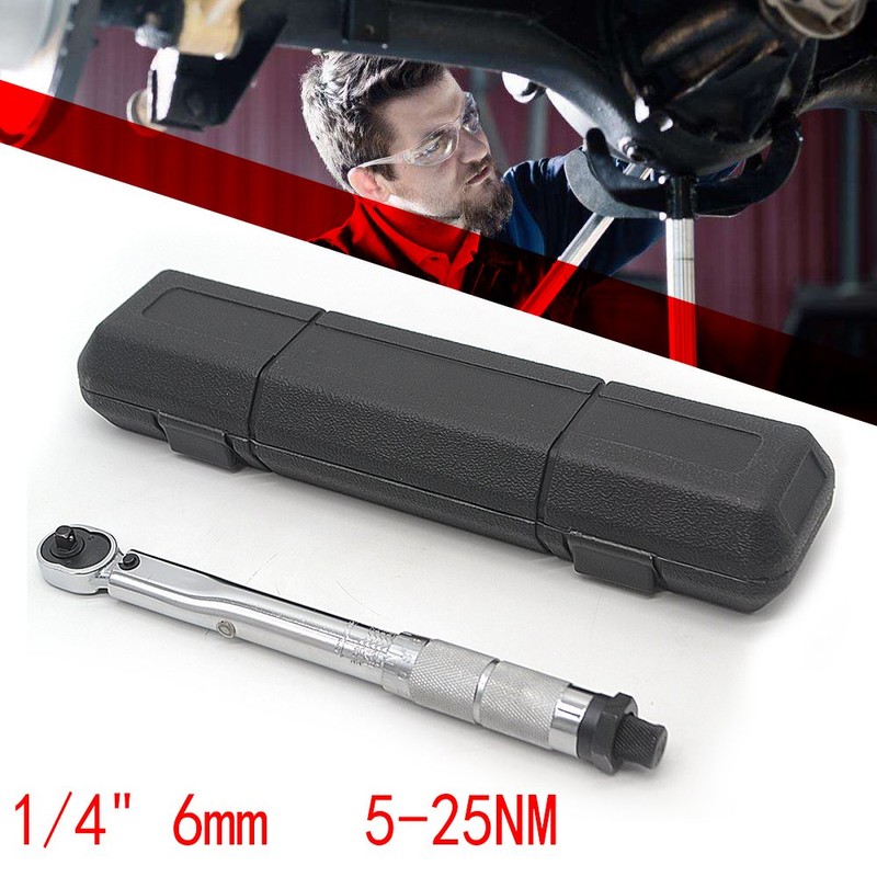 Rayinblue New Ratcheting Torque Wrench 5-25Nm 1/4" Drive Ratchet Cycles
