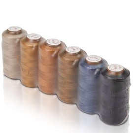 Lialina Denim Thread for Sewing Machine [6 x 150 m] – Seams Like Original – Jeans Sewing Thread Set Extra Strong No. 36 – Denim Thread for Sewing Machine – 100% Polyester