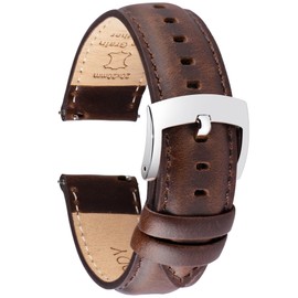 OTTOODY Watch Band, Watch Strap, 0.7 inch (18 mm), 0.8 inch (20 mm), 0.8 inch (21 mm), 0.9 inch (22 mm), Elegant Calf Leather, Genuine Leather Watch Band, Quick Release, No Tools Required, Sweat