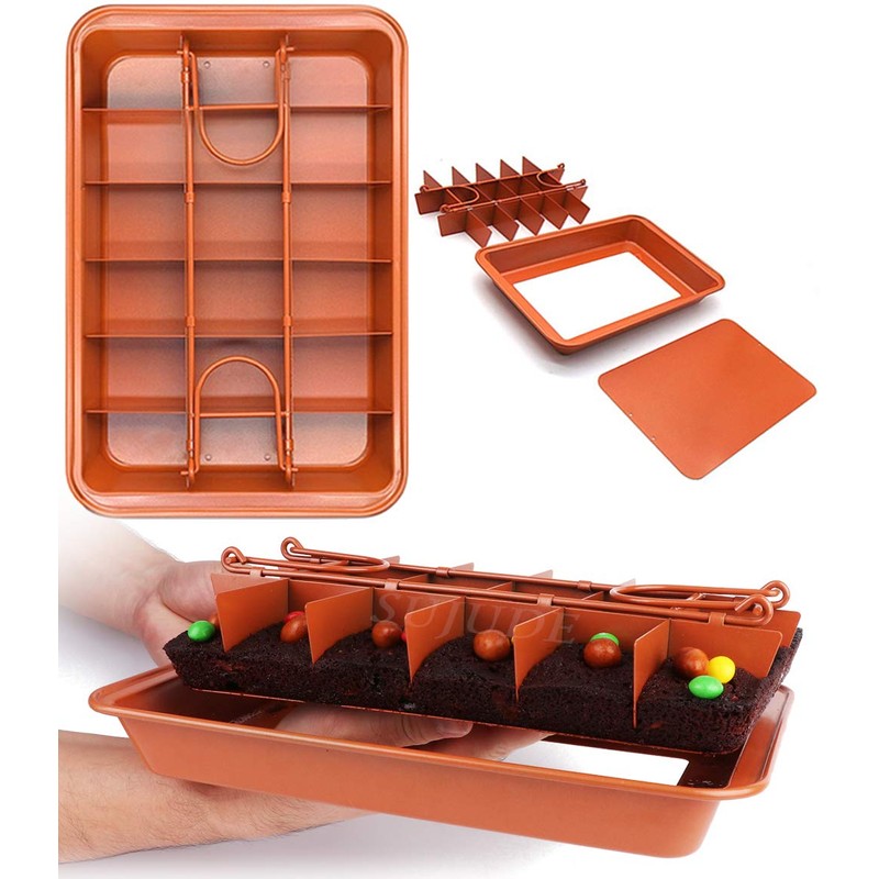 Brownie Pan with Dividers Baking Tray All Edges-Only - Bite
