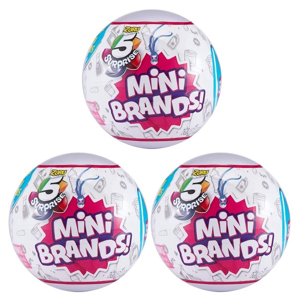 5-Surprise Mini Brands Collectible Capsule Ball by Zuru - 3 Ball Bundle