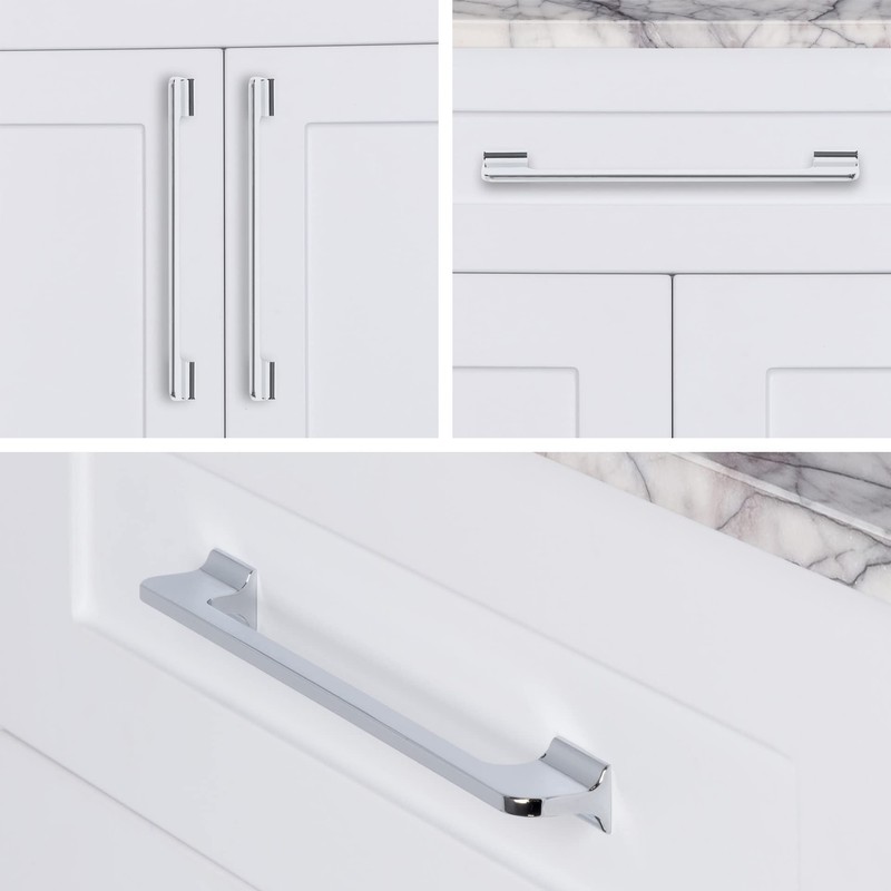 monti hardware | 5 Pack Polished Chrome 8.8 Inch Hole