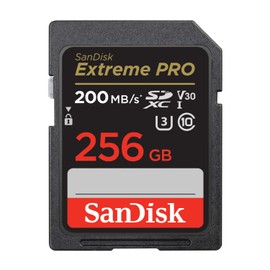 SanDisk Extreme PRO SDSDXXD-256G-GHJIN SD Card, 256 GB, SDXC, Class 10, UHS-I, V30, Max Read 200 MB/s, New Packaging