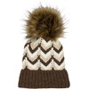 styleBREAKER 04024188 Women's Knitted Bobble Hat with Zigzag Pattern and