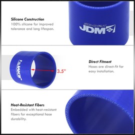 AJP Distributors Performance Racing Upgrade JDM Sport Universal Replacement 3.5" Inch ID Straight Silicone Coupler Hose Tube Pipe High Temperature Forced Induction Turbo Intercooler Intake Piping Blue