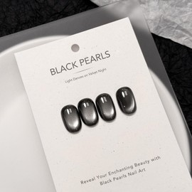 GAOY Esmalte De Uñas En Gel Jelly Black Cat Eye, 16 Ml, Esmalte Holográfico Con Purpurina Y Imán, Gel Uv Translúcido Reflectante, 2946 Black Pearls