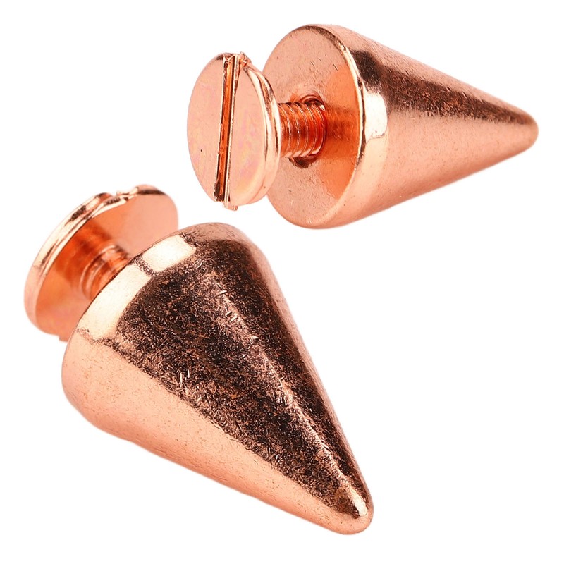100 Sets Punk Cone Spikes Studs Electroplating Rose Gold Punk