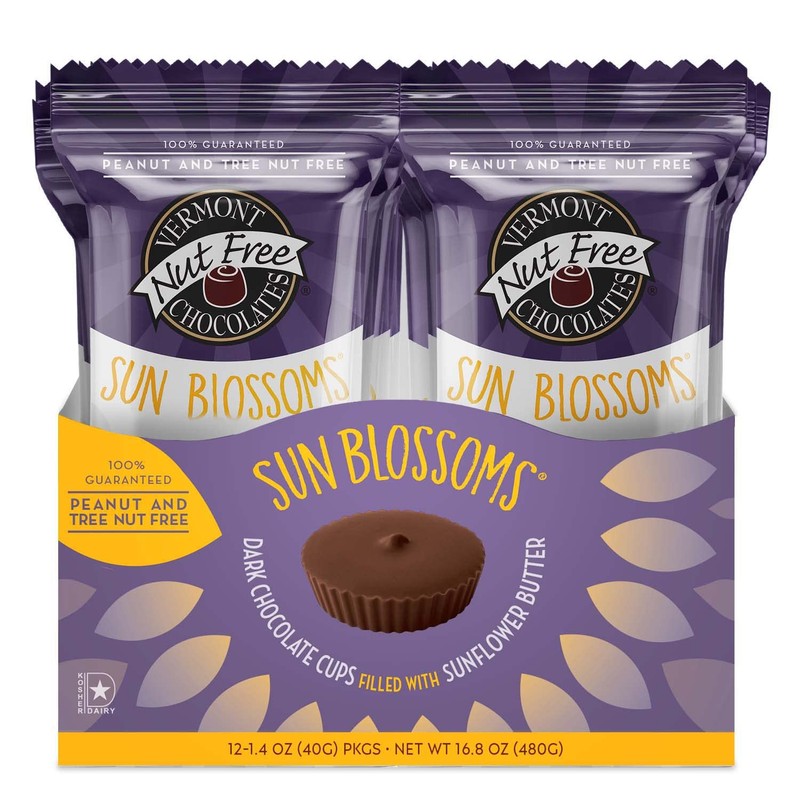 Vermont Nut Free Chocolates Sun Blossoms® (Dark Chocolate), 12 Count,