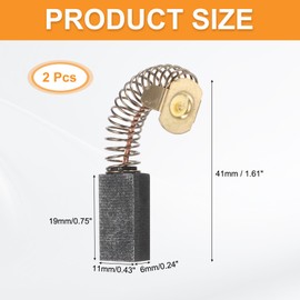 MECCANIXITY 2 Pack Carbon Brushes Set Replaces 19x11x6mm for Most Power Tools Electric Hammer Drill Motor Circular Saws Replacement Part