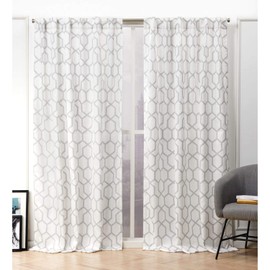 Nicole Miller Hexa Curtain Panel, 54x84, Dove Grey, 2 Panels