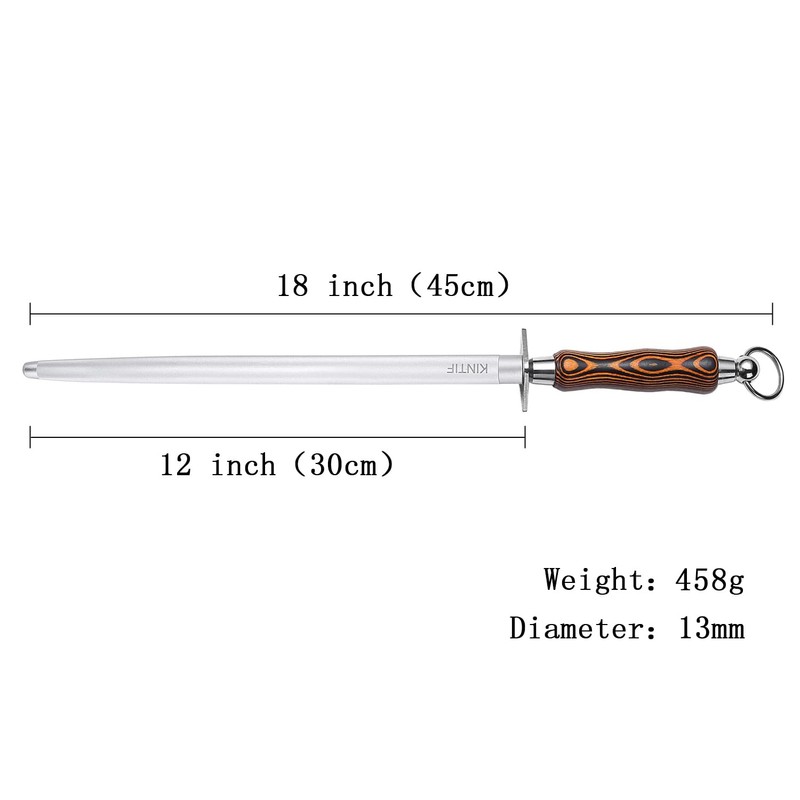 KINTIF Honing Steel 12 inch Sharpening Steel, Professional Knife Sharpener,