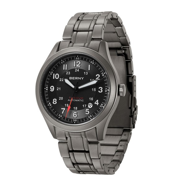 BERNY Automatic Titanium Watch for Men 10ATM Waterproof Men's Field