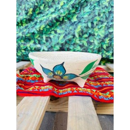 Unsure Molcajete Glay Bowl Mexican 9in Molcajete De Barro Con Flores