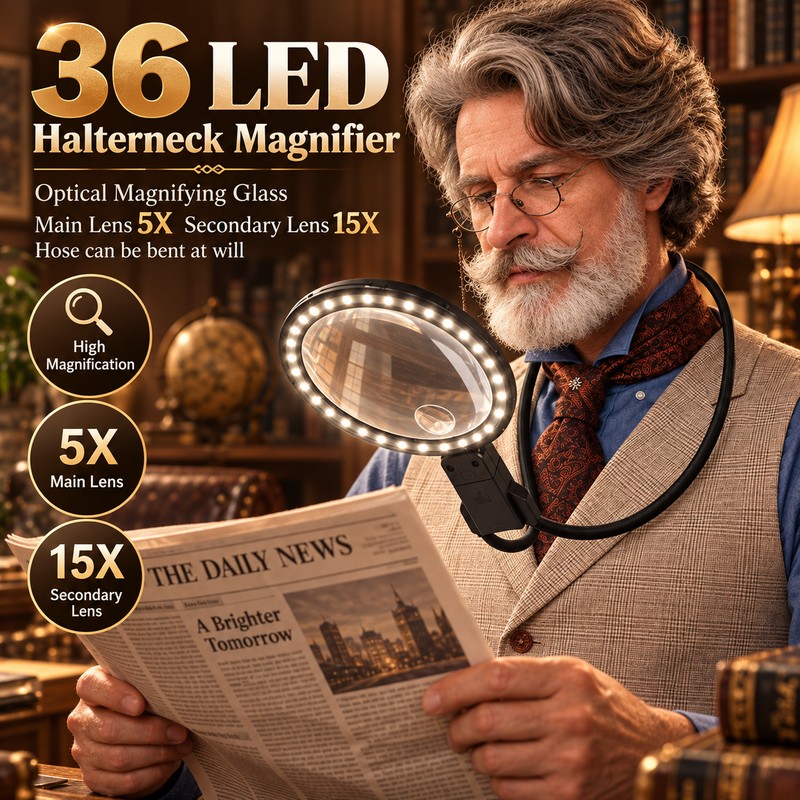 5X/15X Neck Magnifier for Reading & Crafts – Rechargeable 36