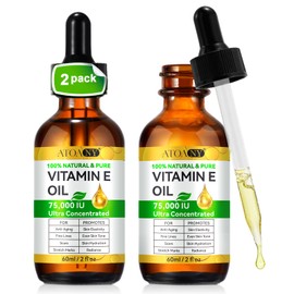 ZIXAOK Vitamin E Oil, 75000 IU Ultra Concentrated – 100% Natural & Pure for Face, Skin, Scars – Moisturizes Dry Skin & Reduces Wrinkles – Mothers Day Gifts for Mom, Women, Wife - 2 Packs