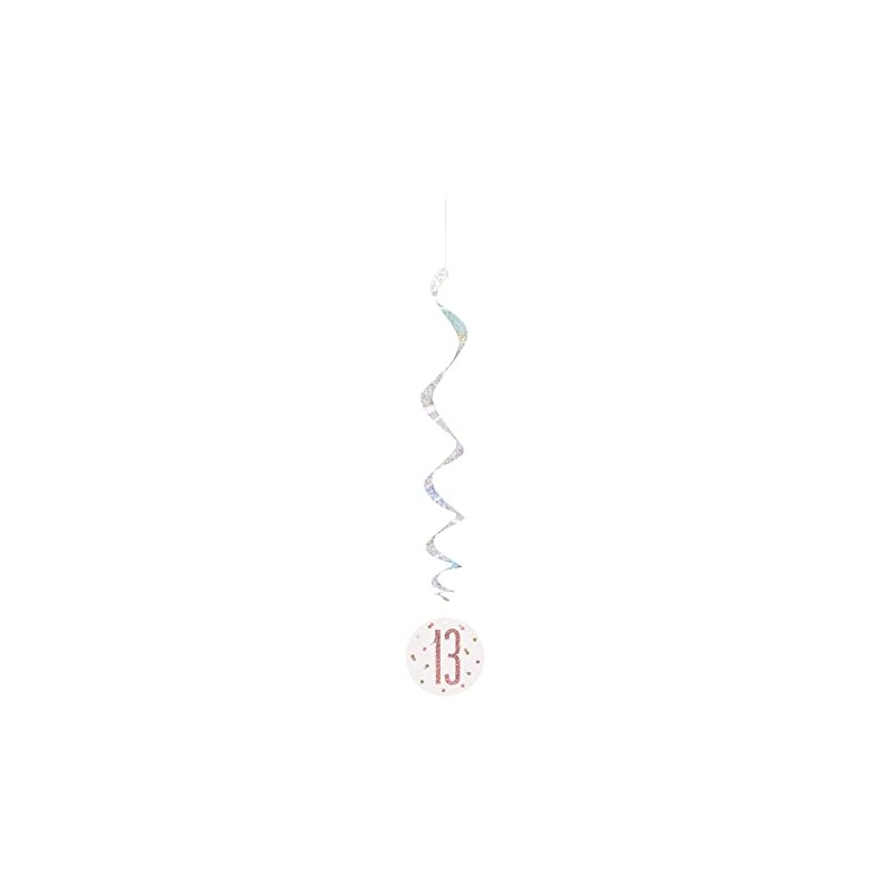 Unique 84928 Number Hanging Swirl Decorations-32 | Glittery Rosegold |
