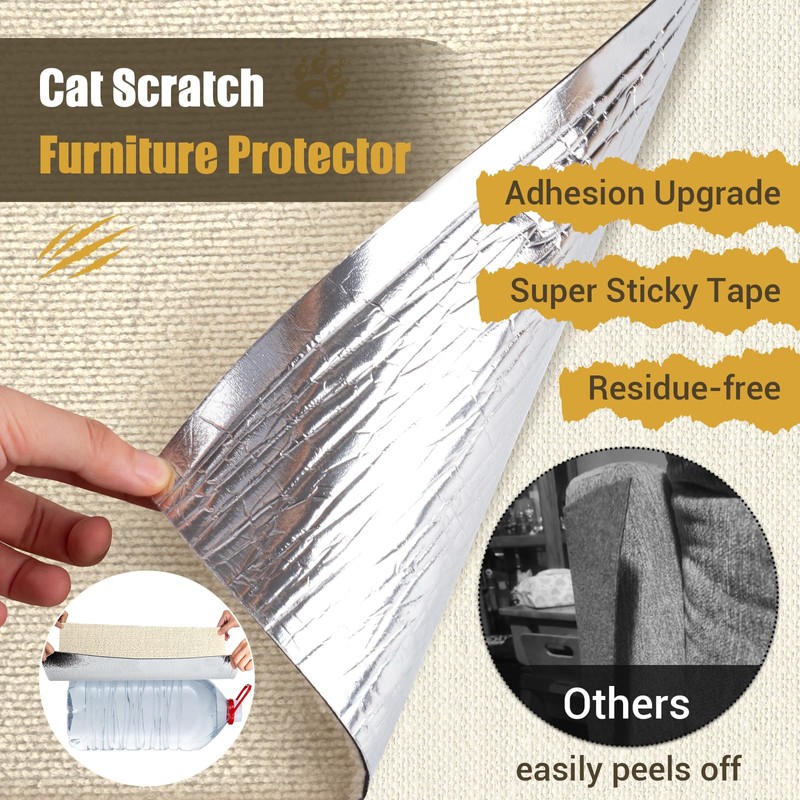 Cat Scratch Couch Furniture Protector, 90" x 16" Trimmable Anti-Scratch