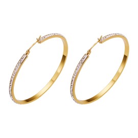 Generic Large Diamond Hoop Earrings for Women, Tarnish Free Cubic Zirconia Large Round Earrings, Crystal Hoop Earrings, Luxury Hoop Earrings for Girls Women, Jewellery Gift For Her
