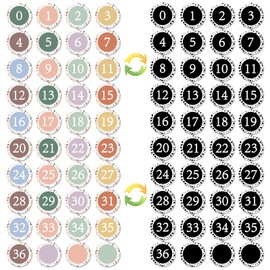Wonninek Pack of 40 Magnetic Numbers, Double-Sided Round Numbers Whiteboard Magnets for Children, 5.8 cm Large Circles Magnetic Numbers for Classroom, Whiteboard, Calendar, Fridge, Home, School