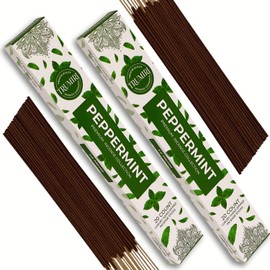 Peppermint Incense Sticks - Total 40 Insence-Sticks - Dual Pack of 20 Insense - Inciensos - Inscents - Natural Non Toxic Ingredients - Incents - Incence - Inscense - Insents