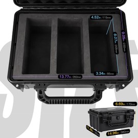 QINGUANG Graded Card Storage Box,Trading Card Case with 6 Foam Dividers,3 rows storage case,Waterproof PSA Slab Case for PSA/CSG/CGC/SGC/BGS Top Loaders Sports Cards