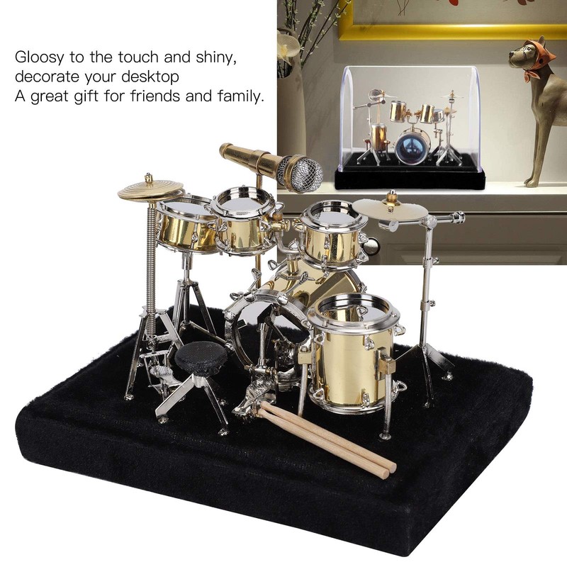BORDSTRACT Mini Drum Set Model, Musical Instrument Display Kit for
