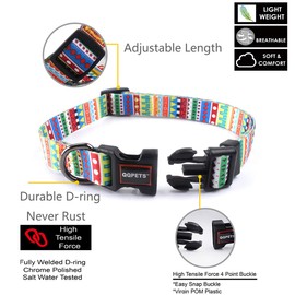 DDSCOLOUR Pet Collar,with Buckle Adjustable Dog Collar,Durable Heavy Duty D-Ring,Comfort Dog Collars Rainbow Pattern,Neck 13"-22" for Boy Girl Medium Dogs
