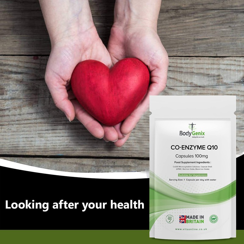 Bodygenix Co-Enzyme Q10 100mg Capsules - Natural Super Food Supplement
