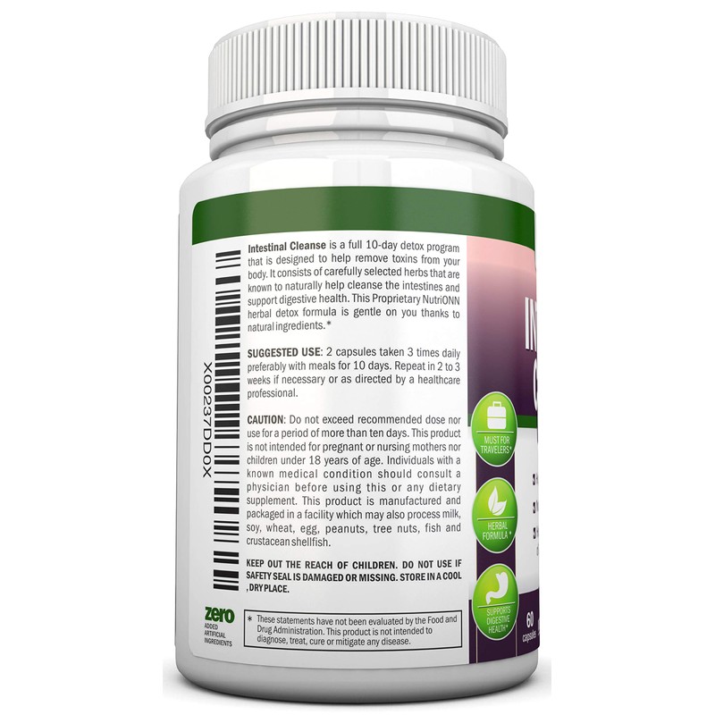 Intestinal Cleanse - All Natural Herbal Detox Formula - Full