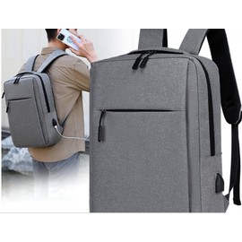 Men's laptop backpack college student office worker square laptop backpack 2 types 15.6 inches/17 inches 15.6 inches/gray 5ea