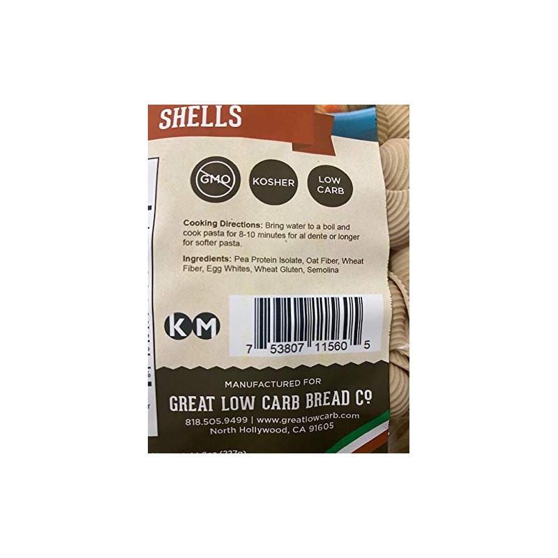 Great Low Carb Bread Company Pasta Shells