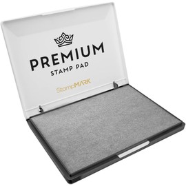 StampMark Premium Stamp Pad Extra Large Size 6" x 8" - for Traditional Rubber Stamps - Felt Pad Gray Color