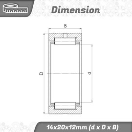 Parts and Parts BK1412 Needle Bushing 14 x 20 x 12 mm DIN 618 ISO 3245
