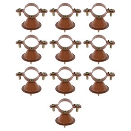 Mewutal 10pcs 1" Hanging Pipe Clamps Metal Pipe Supports Bell Hangers Cable Holders Brown Wire Clips with Screws (1")