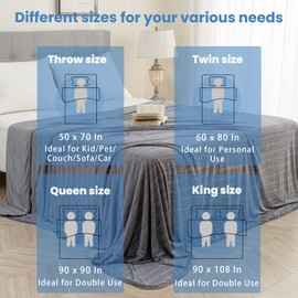 OIGAE Cooling Blanket for Hot Sleepers - Soft & Lightweight Summer Cold Blanket for Night Sweats | Perfect for Bed, Couch, Sofa (Grey, King 90" x 108")
