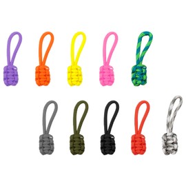 Luckious 10 Piece Universal Nylon Cord for Zipper Slider, Extended Zipper Slider, Zipper Slider Replacement for Suitcase, Backpack, Jacket, Luggage, Purse, Handbag (Multicolour)