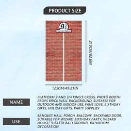 Gleis 9 3/4 Curtain for Magic World Fans - Wall Decoration, Party Decoration, and Birthday Decoration - Impressive Door Curtain for Your Home