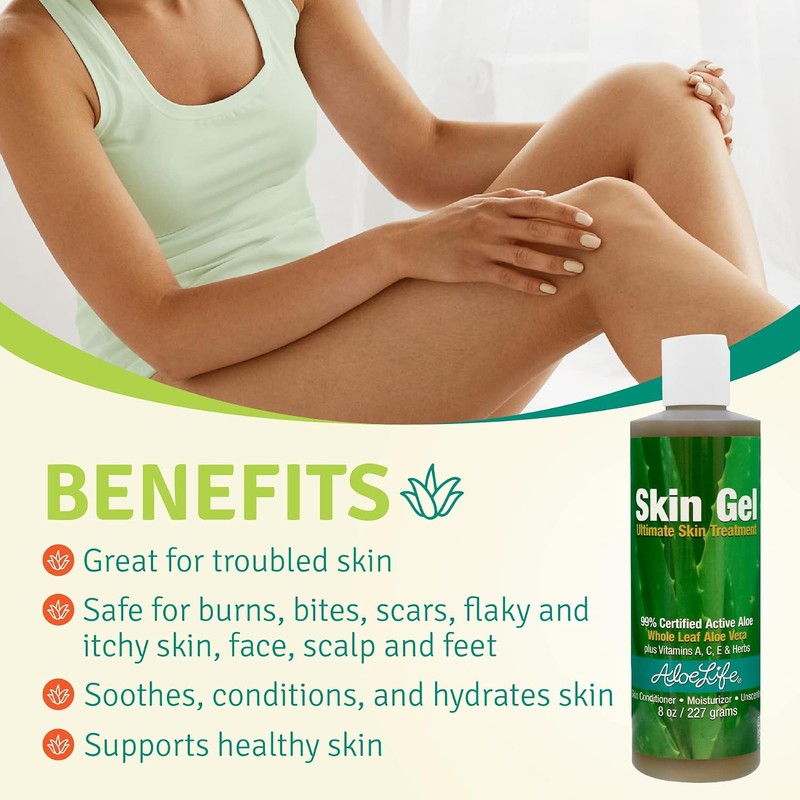 Aloe Life Skin Gel and Herbs, 8 Ounce