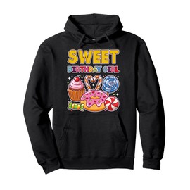Sweet Birthday Girl Candyland Colorful Lollipop Kids Party Pullover Hoodie