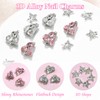 YAEISM 12PCS Nail Art Charms Crystal Heart Nail Charms 3D