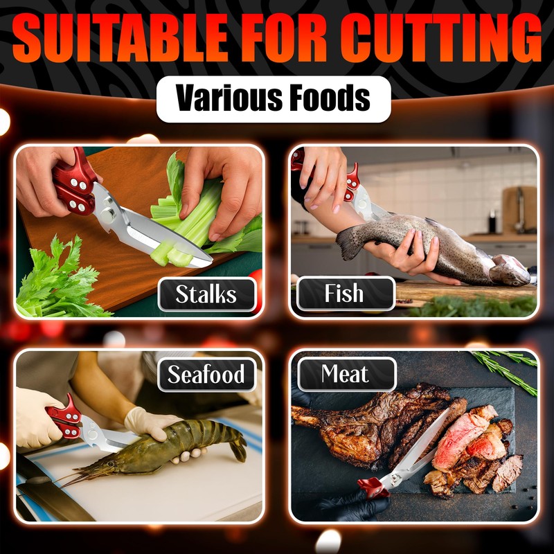 4-in-1 Kitchen Shears Heavy Duty – Sharp Seafood, Turkey Shears