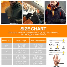 FEWTUR Winter Gloves for Men Women Cold Weather - Waterproof Touchscreen Gloves for Running Cycling (XS)