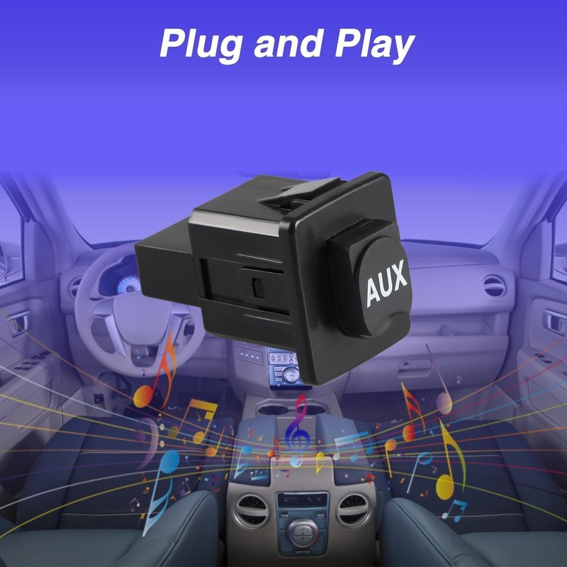 EVRBUL Car Auxiliary Plug Port Socket AUX Input Jack Assembly