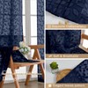 Chyhomenyc Extra Long Navy Blue Sheer Curtains 120 Inch Length
