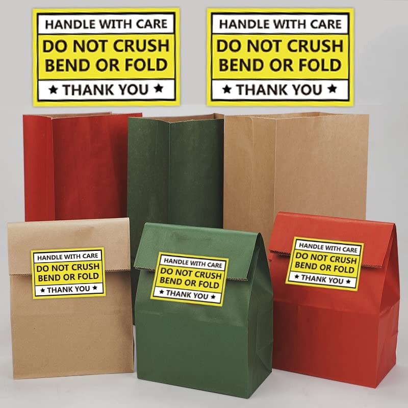 Do not Crush Bend or Fold Warning Sticker 2X3 inch