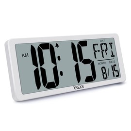 Large Digital Wall Clock, Electronic Alarm Clocks for Bedroom, Count Up & Down Timer, Battery Operated 14.17 Inch Large LCD Screen with Time/Date/Temperature Display