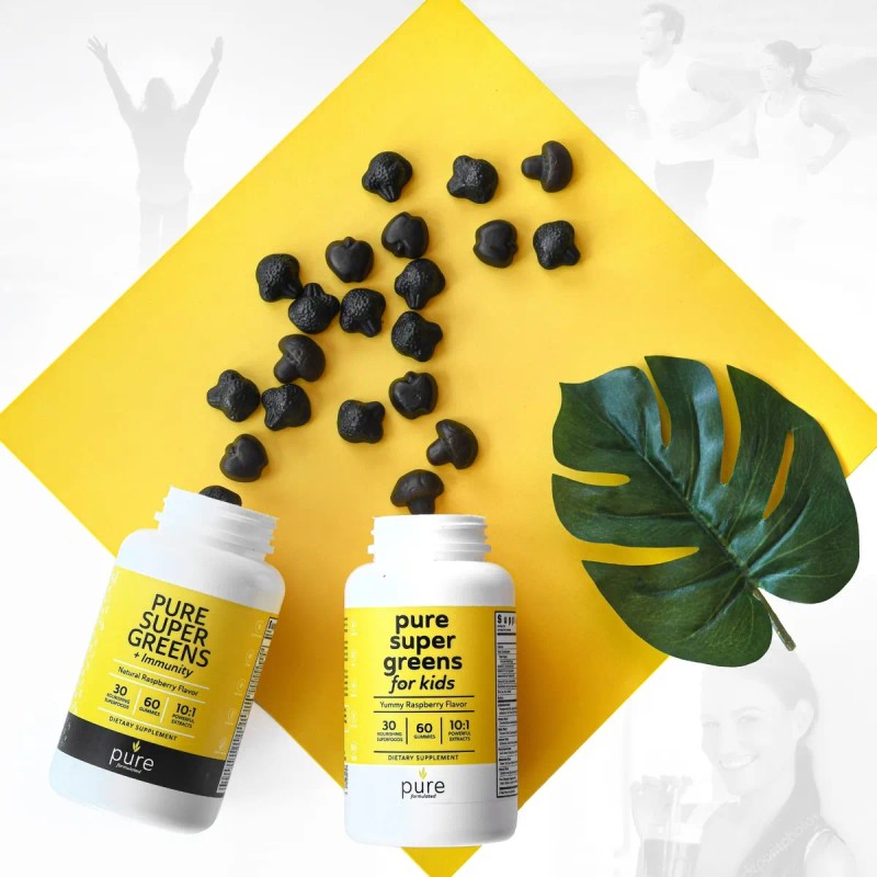 Pure Formulated Super Greens Multivitamin Gummies 60 Pzas