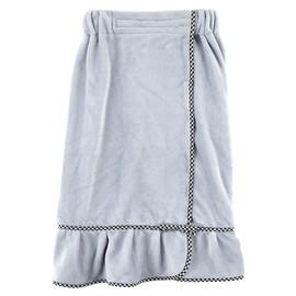 Bella Blissfully Cozy Ultra-Soft Plush Polyester One Size Fits Most Women's Spa Shower Wrap Bath Robe Towel with Ruffle, Coastal Blue
