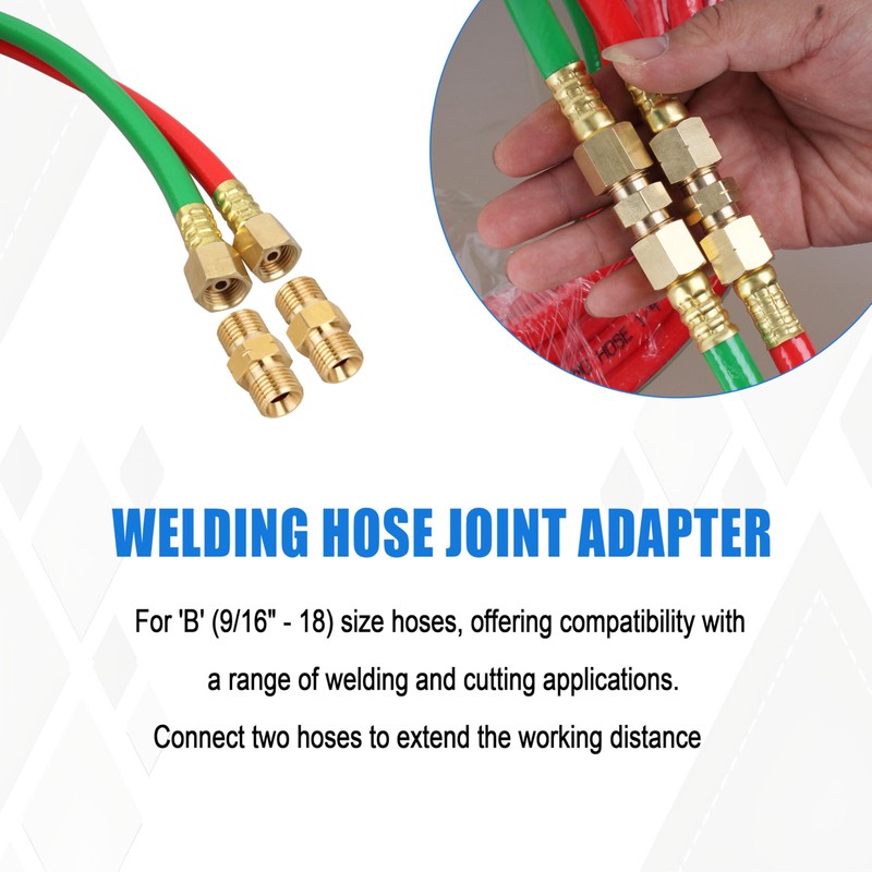 60332 Welding Hose Coupler Adapter Set for Torch Hose 9/16"-18